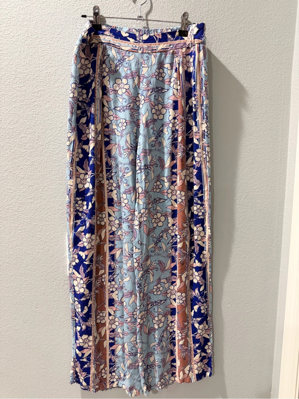 Gypsies & Moondust Blue Multi Floral Wide-Leg Pants